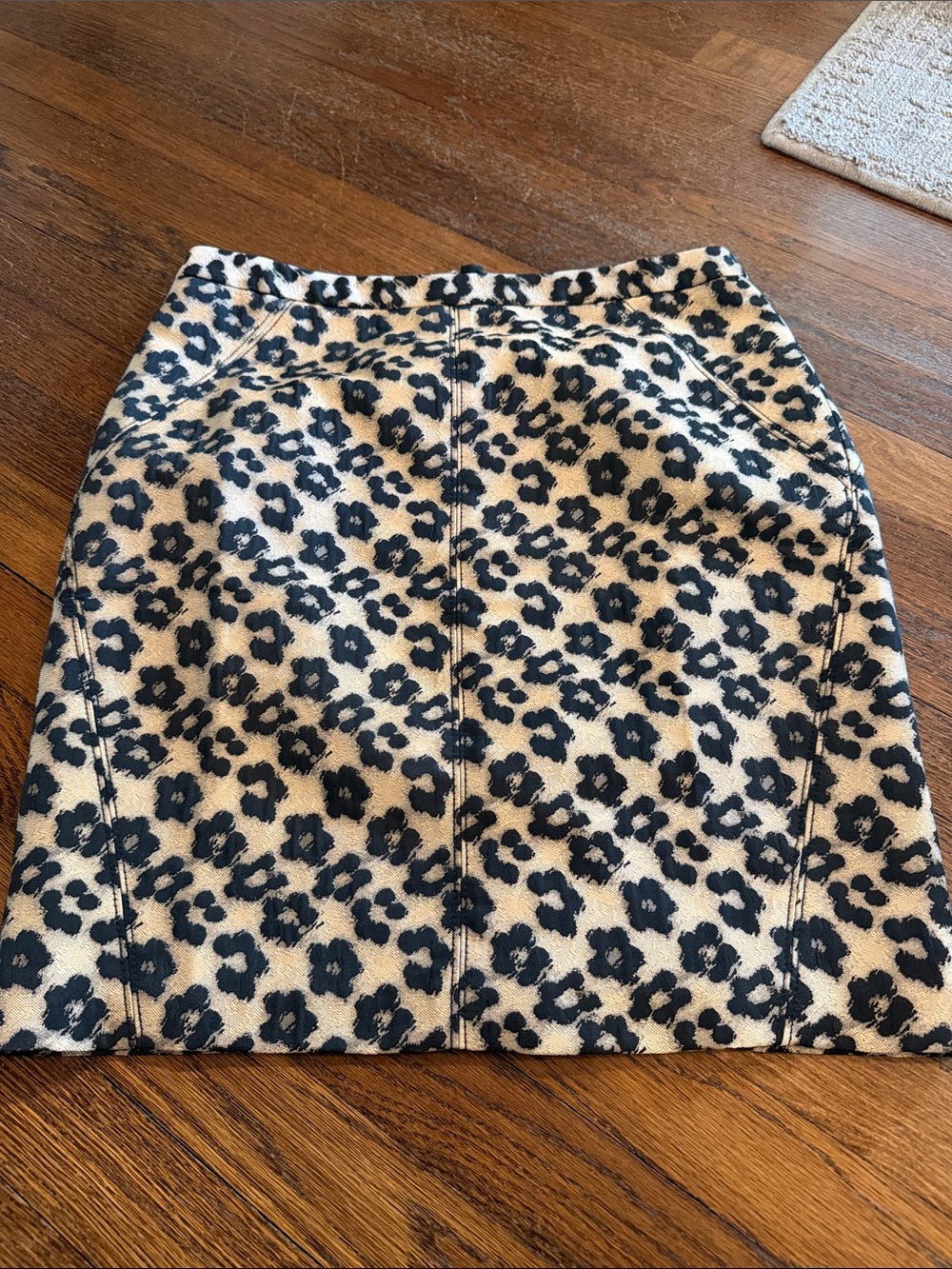 Ann Taylor Leopard Print Mini Skirt in Cream and Black